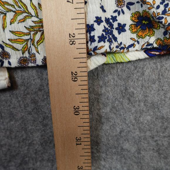 Fig and Flower Top Womens Extra Large Paisley Floral TUnic Long Sleeve Button Up - Picture 8 of 9